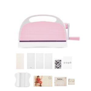 Manual Die Cutting and Embossing Machine, 3" Opening, Portable Die Cut Machine Set with Cutting Dies, Embossing Folders, Paper Sheets, Cutting Plates, for Scrapbooking, Card Making, Crafting
