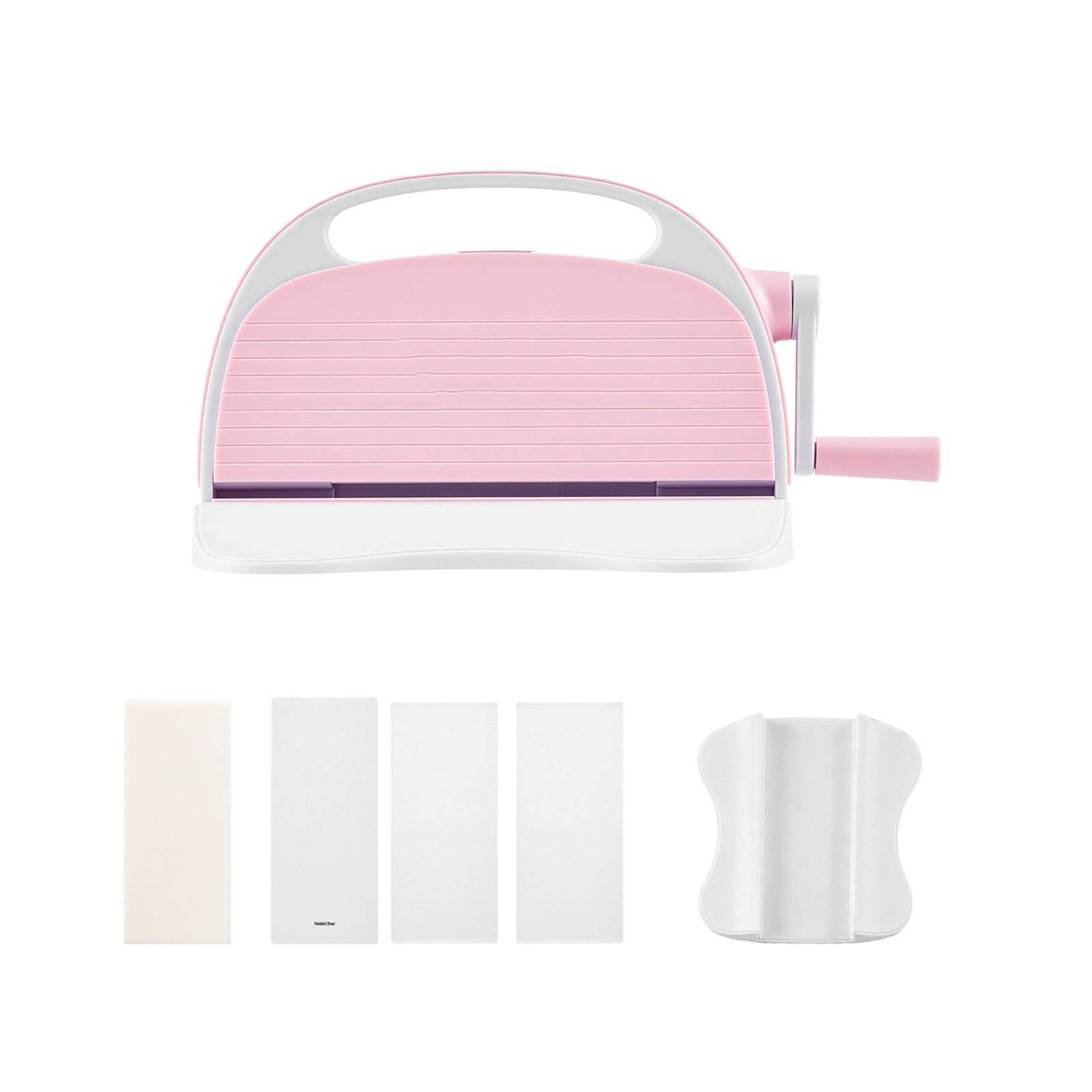 manual die cutting and embossing machine, 3" opening, portable die cut machine with cutting plates, ergonomic handle, easy to store, for arts and crafts, scrapbooking, card making, crafting