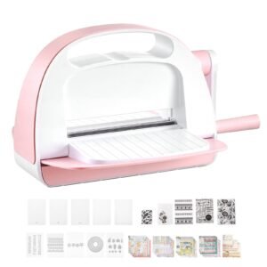 Manual Die Cutting and Embossing Machine, 6" Opening, Portable Die Cut Machine Set with Cutting Dies, Embossing Folders, Paper Sheets, Cutting Plates, for Scrapbooking, Card Making, Crafting