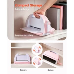 manual die cutting and embossing machine, 9" opening, portable die cut machine with cutting plates, ergonomic handle, easy to store, for arts and crafts, scrapbooking, card making, crafting