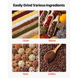 manual grain mill with low hopper, hand crank corn grinder, heavy duty cast iron wheat grinding mill with stable table clamp & dust cover for grains spices coffee beans nuts