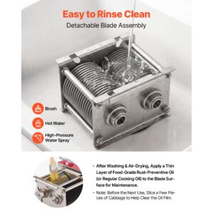 meat cutting machine, 850w commercial slicer, 5mm heavy duty stainless steel blade shredder for boneless meat soft vegetables, electric food slicers for kitchen restaurant supermarket