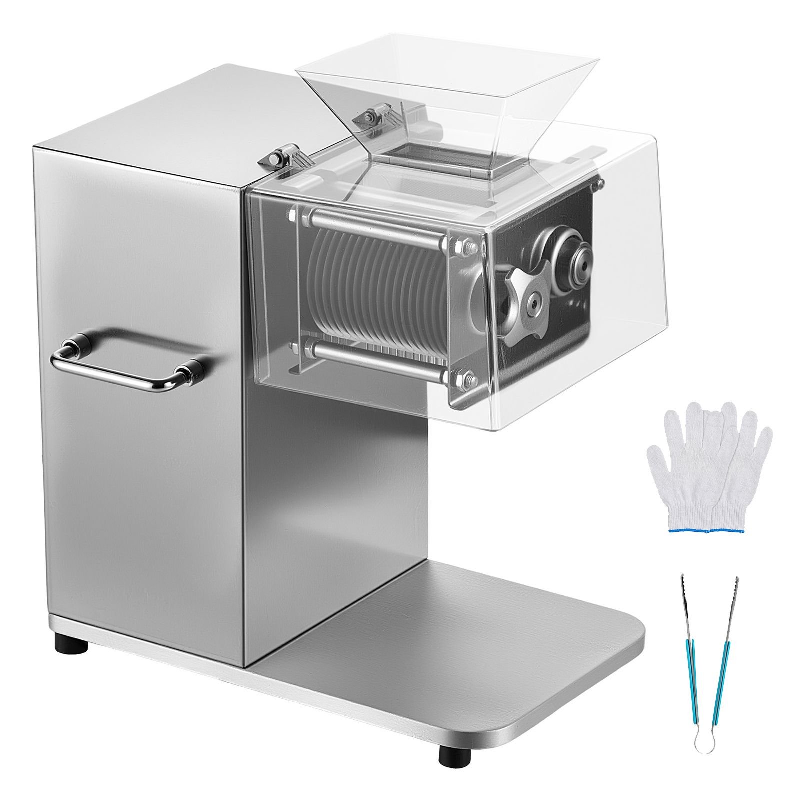 meat cutting machine, 850w commercial slicer, 5mm heavy duty stainless steel blade shredder for boneless meat soft vegetables, electric food slicers for kitchen restaurant supermarket