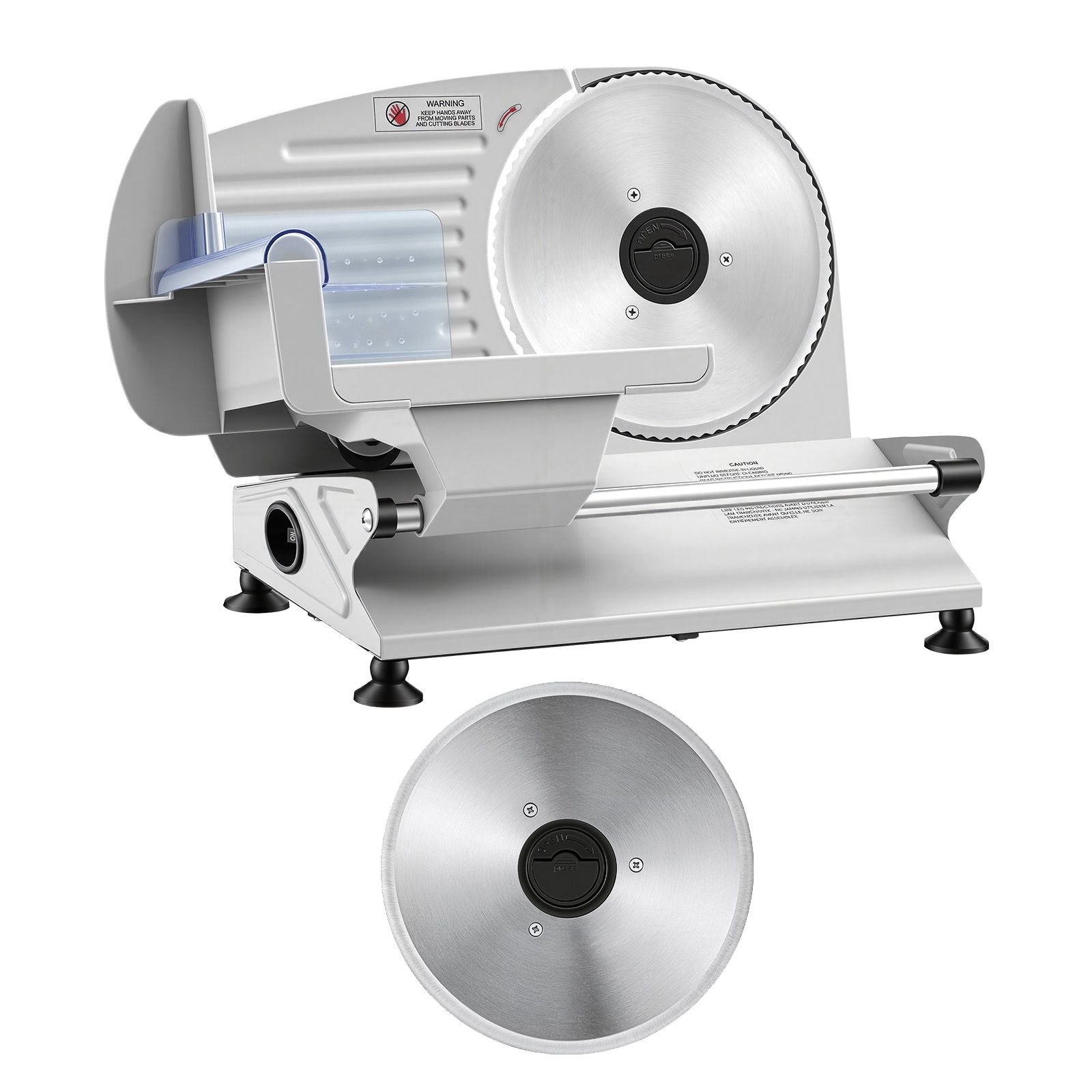 meat slicer, 7.5" electric deli slicer with 2 sus420 blades & 0 0.6" adjustable thickness, 200w home food slicer for frozen meat, ham, baguett, steak, ul approved