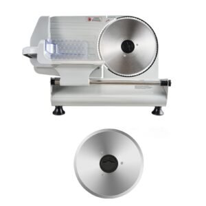 Meat Slicer, 8.6" Electric Deli Slicer with 2 SUS420 Blades & 0-0.6" Adjustable Thickness, Dual Security Lock, 200W Home Food-Slicer for Frozen Meat, Ham, Baguett, Steak, ETL Approved