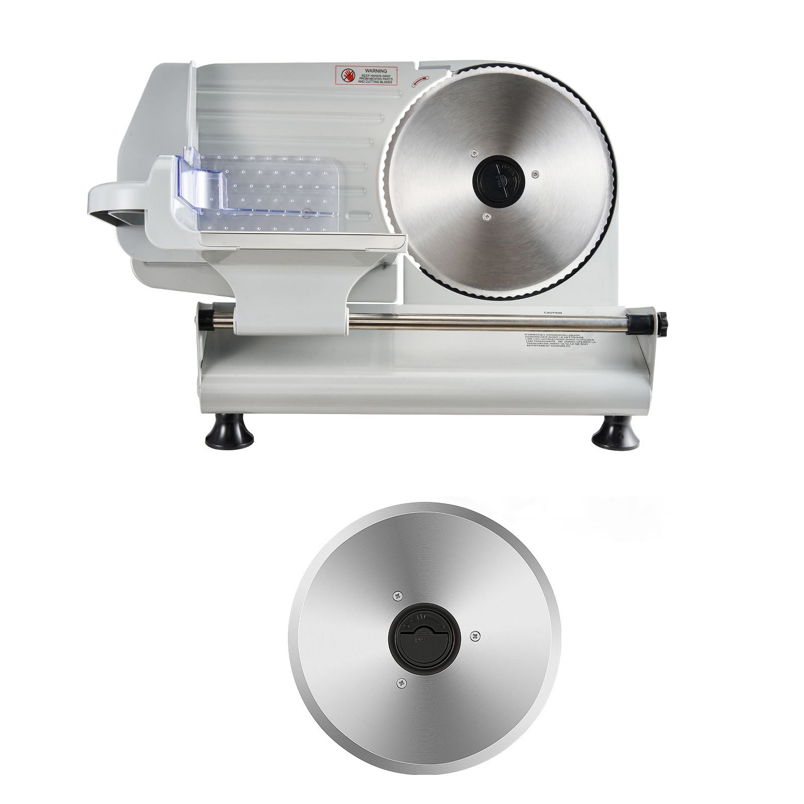 meat slicer, 8.6" electric deli slicer with 2 sus420 blades & 0 0.6" adjustable thickness, dual security lock, 200w home food slicer for frozen meat, ham, baguett, steak, etl approved