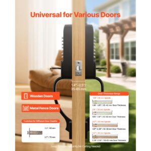 mechanical keyless entry door lock, 2.0 code upgrade, 4 7 digits code, double sided push button combination keypad door lock with pull handle, auto locking, for garden gates, indoor or outdoor