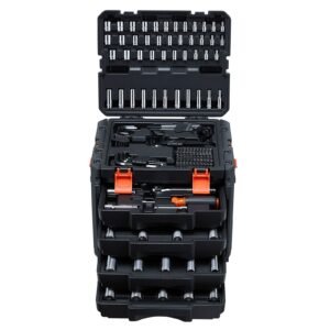 Mechanics Tool Set, 256-Piece Mechanic Tool Kit, 1/4 in, 3/8 in, and 1/2 in Drive, SAE and Metric Socket Set, Wrenches, Screwdriver Bits, Accessories, and Storage Case, for Automotive Repair