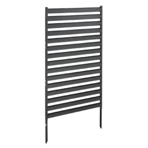Metal Privacy Screen, 38" W x 60" H Freestanding Modern Privacy Fence, Garden Divider Panel with Extended Ground Stakes & Panel Height Adjustable, Freestanding Outdoor Divider for Garden, Indoor