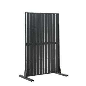 Metal Privacy Screen, 44" W x 72" H Freestanding Modern Privacy Fence, Garden Divider Panel with Extended Base & Reinforcement Fixed, Freestanding Outdoor Divider for Garden, Indoor, Courtyard