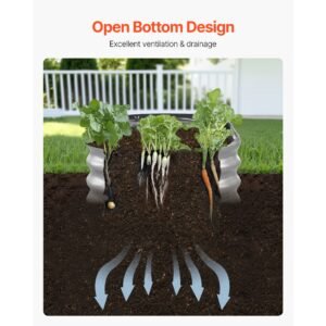 metal raised garden bed, 4 x 2 x 1 ft oval outdoor galvanized planter garden box, open bottom design, large planter raised bed for growing vegetables, flowers, and succulents, galvanized color