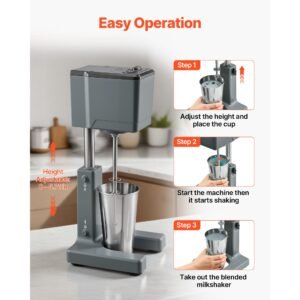 milkshake maker, 150w milk shake maker mixer, single head drink mixer blender machine, dual speed adjustment milkshake blender with stainless steel cup, for home, kitchen, bar & beverage shop