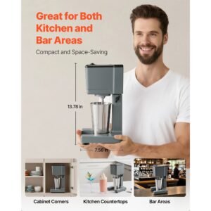 milkshake maker, 150w milk shake maker mixer, single head drink mixer blender machine, dual speed adjustment milkshake blender with stainless steel cup, for home, kitchen, bar & beverage shop