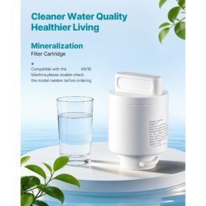 mineralization filter replacement – remineralization alkaline water filter for reverse osmosis system, balances ph & restores minerals, compatible with x811b ice maker water dispenser