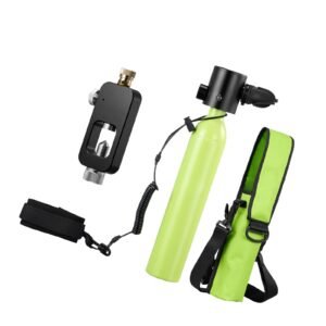 Mini Scuba Tank, 0.5L Portable Diving Tank for Underwater Breathing, Reusable Lung Diving Cylinder up to 10 Minutes Dive Time, Emergency Rescue Pony Bottle with Refill Adapter for Snorkeling