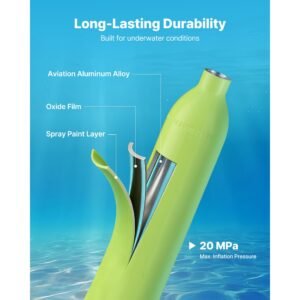 mini scuba tank with sub mask, 0.5l portable small diving tank for underwater breathing, reusable lung diving cylinder up to 10 minutes dive time, emergency rescue pony bottle for snorkeling