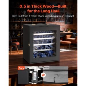 miniatures storage case, fits for 1:1750 1:2000 scale models, wooden miniatures display holder with 5 tray & 13 slots, clear view miniature transport case for collectibles (minis not included)