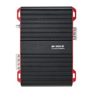 Monoblock Car Amplifier, 1500W RMS MAX, 1/2/4 Ohm Stable, 1-Channel Class D Car Audio Amplifier with Remote Subwoofer Level Control, Low Pass Filter and Bass Boost, Volume Controller Included
