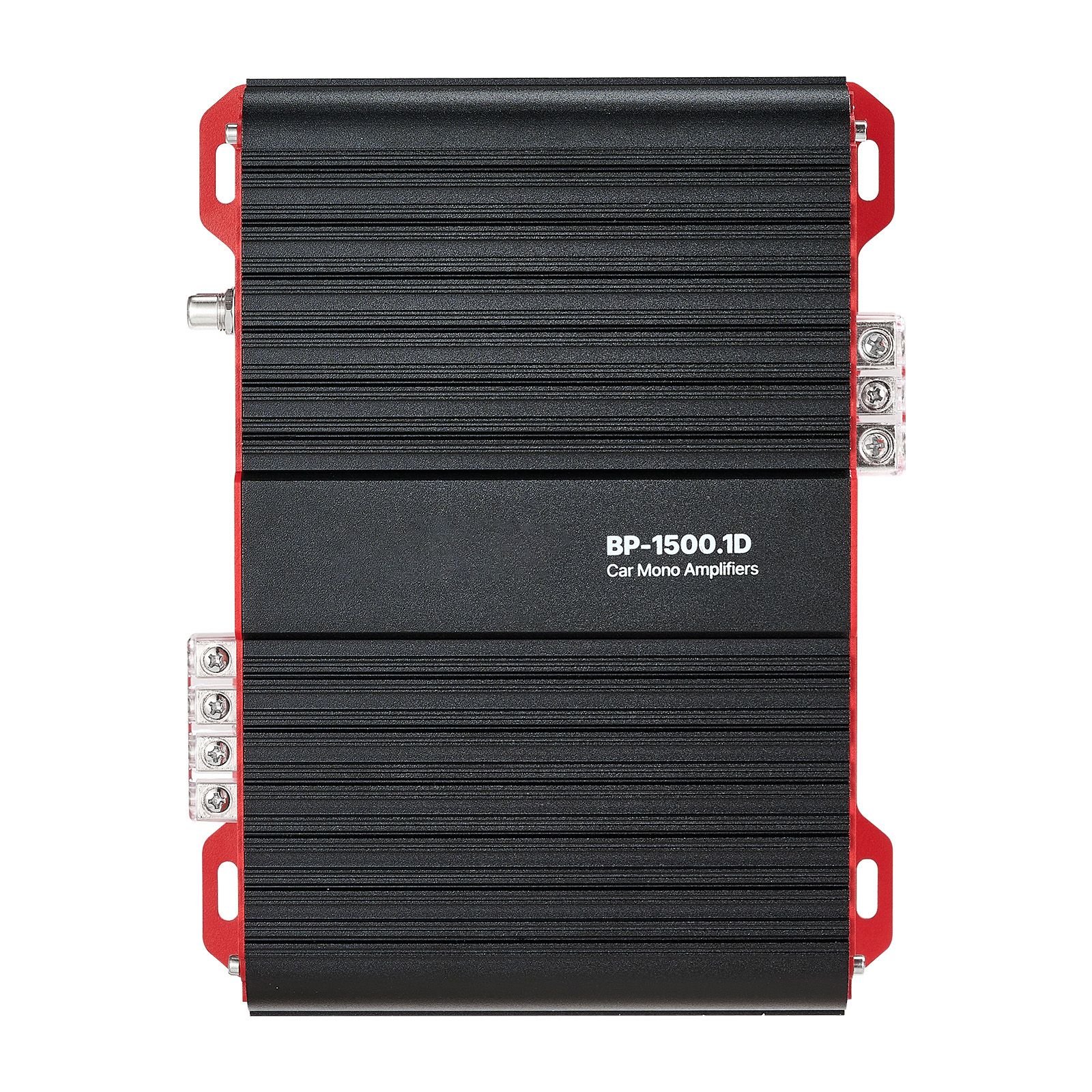 monoblock car amplifier, 1500w rms max, 1/2/4 ohm stable, 1 channel class d car audio amplifier with remote subwoofer level control, low pass filter and bass boost, volume controller included