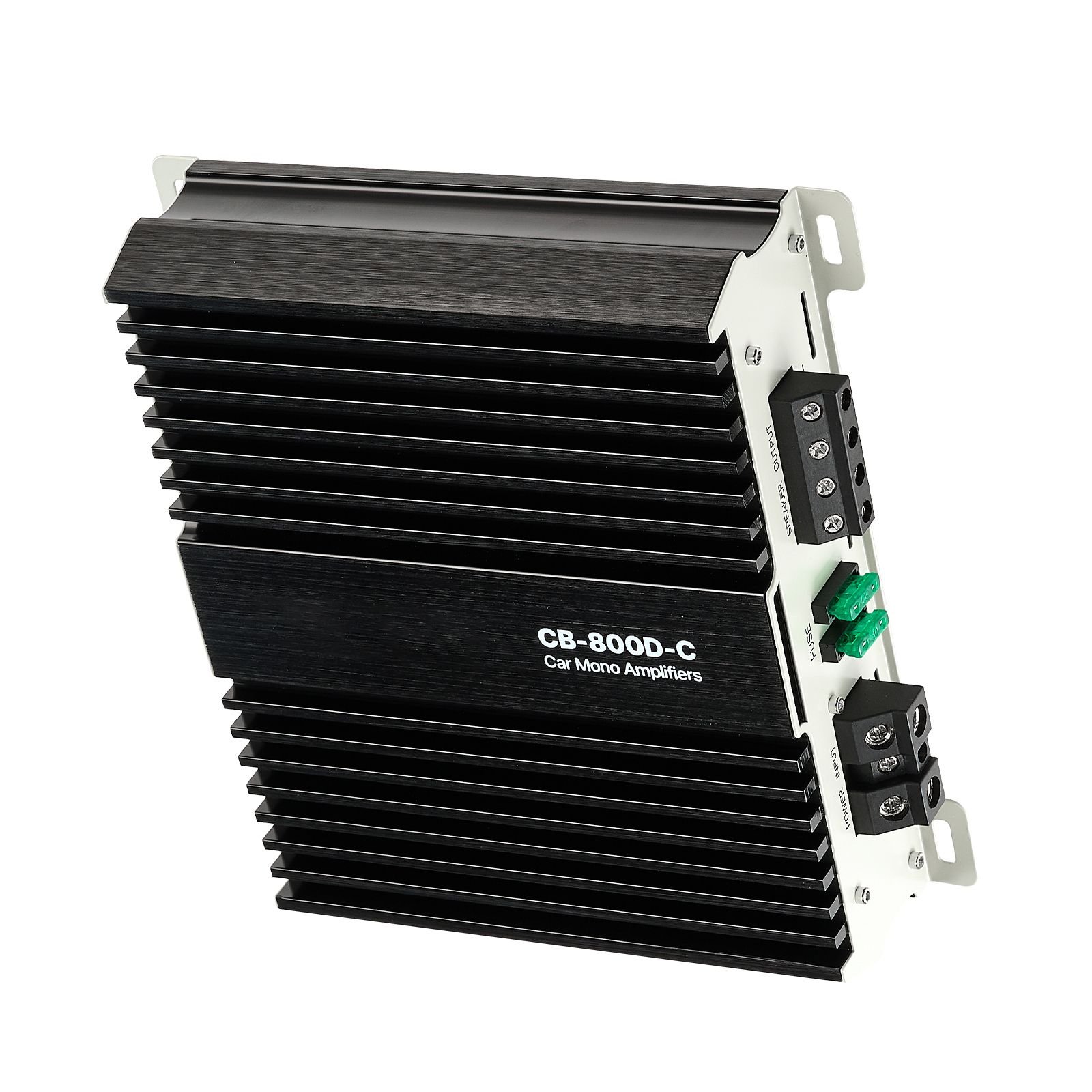 monoblock car amplifier, 800w rms max, 1/2/4 ohm stable, 1 channel class d car audio amplifier with remote subwoofer level control, low pass filter, bass boost & phase shift, volume controller