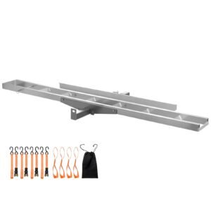 Motorcycle Carrier, 400 lbs Capacity, Heavy Duty Aluminum Hitch Mount Rack with 47in Loading Ramp, Straps & Stabilizer, Scooter Dirt Bike Trailer Hauler for Car Truck with 2-Inch Hitch Receiver