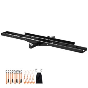 Motorcycle Carrier, 500 lbs Capacity, Heavy Duty Steel Hitch Mount Rack with 47in Ramp, Ratchet Straps & Stabilizer, Scooter Dirt Bike Trailer Hauler for Car Truck with 2-Inch Hitch Receiver