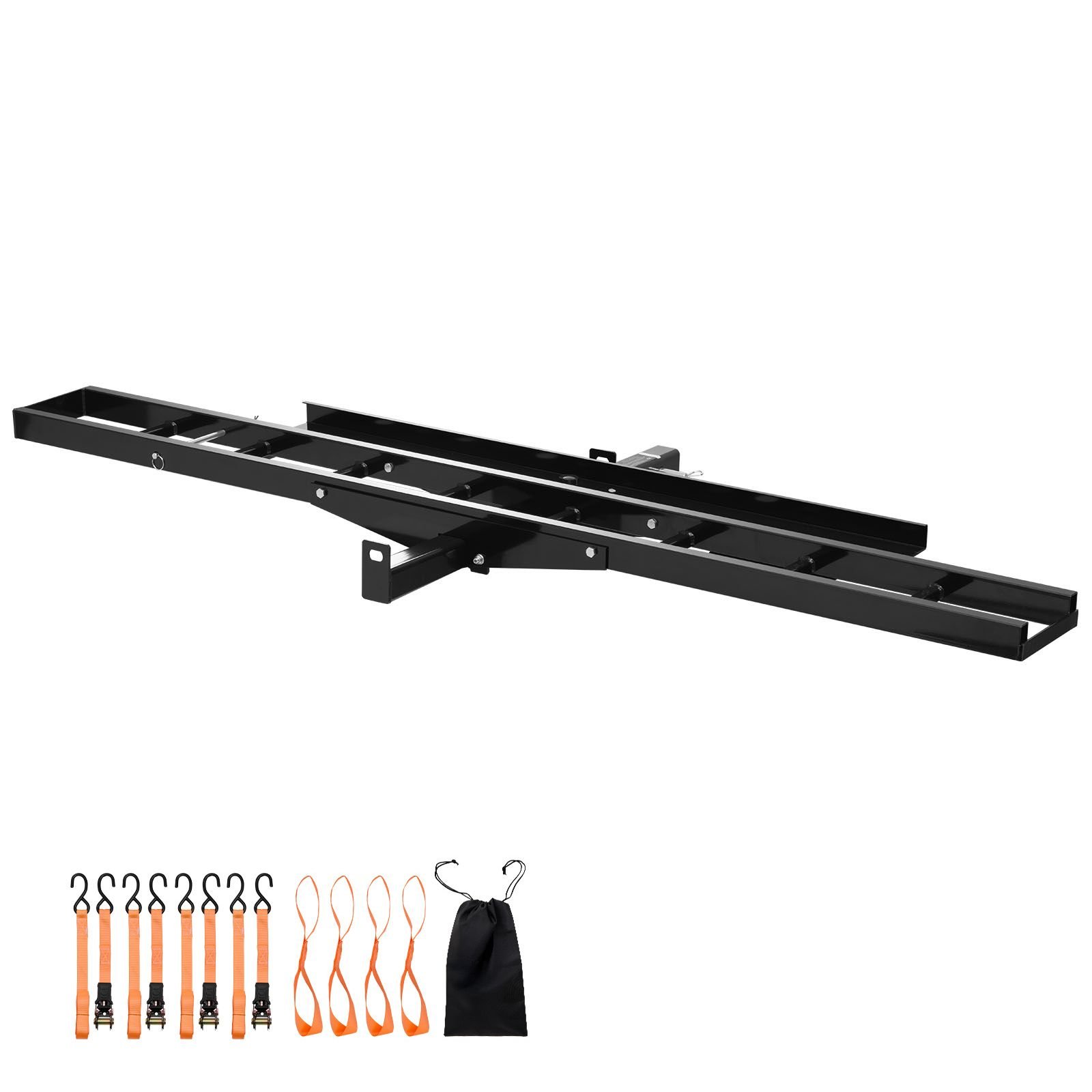 motorcycle carrier, 500 lbs capacity, heavy duty steel hitch mount rack with 47in ramp, ratchet straps & stabilizer, scooter dirt bike trailer hauler for car truck with 2 inch hitch receiver