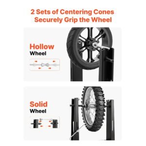 motorcycle wheel balancer, 88.2 lbs capacity, tire balancer & truing stand with adjustable centering cones and truing pointer, balancing tools for most motorcycles & bicycles, 35 inch wheel dia