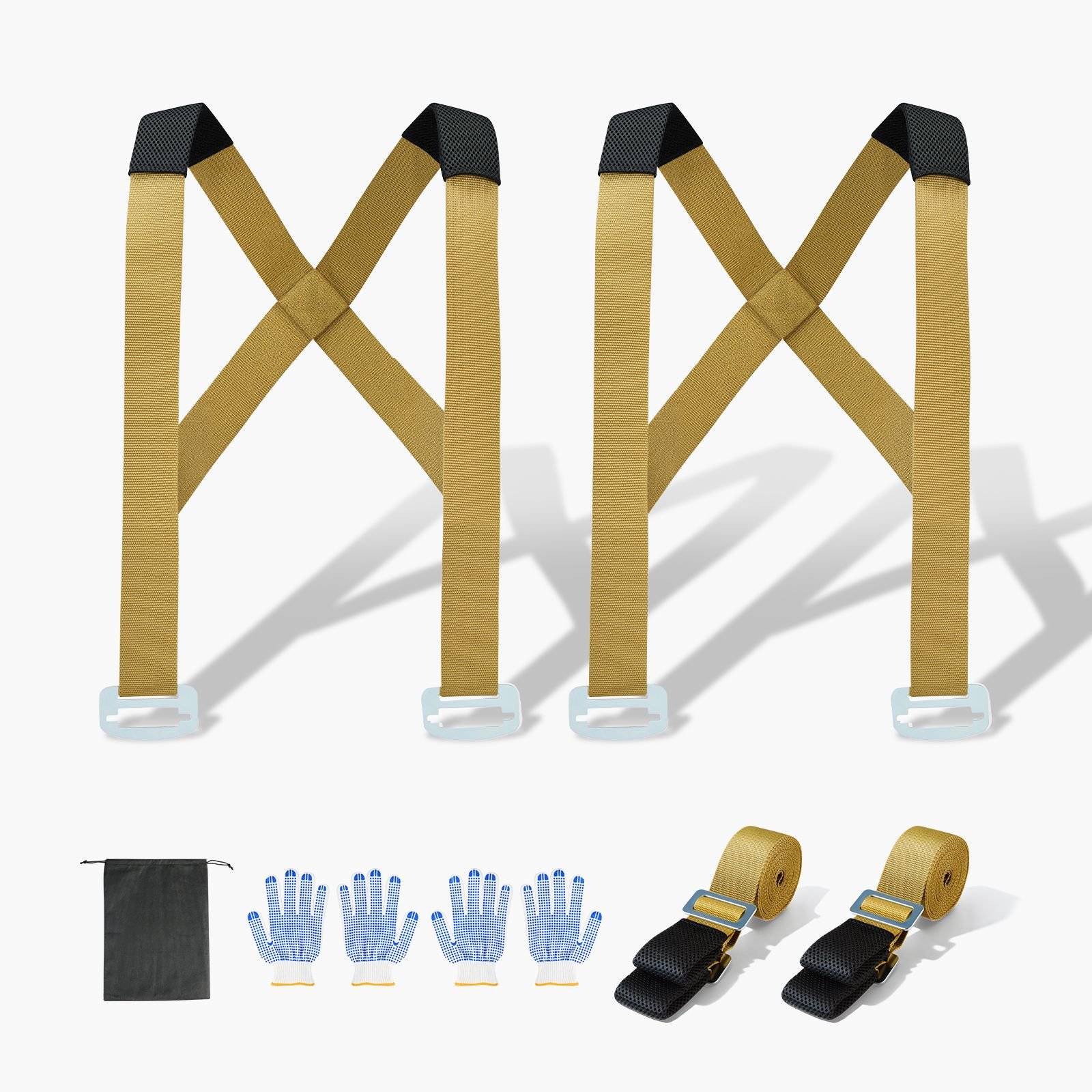 moving straps, supports up to 1000 lbs, 2 person lifting and moving system with 2 harness straps & 2 load bearing straps, adjustable lifting shoulder straps move furniture appliances mattresses