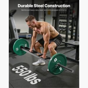 multi grip barbell, 2 inch 3 positions swiss bar, 550 lbs capacity heavy duty swiss barbell training equipment, with 2 collars and knurled grips, for home gym, support pressing, lifting curls
