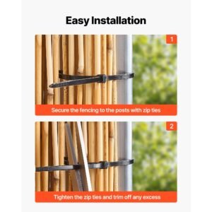 natural reed fencing, 4 ft x 16.4 ft, 2 pack decorative natural reed fencing roll, decorative fence for backyard divider, privacy screen panel curtain for balcony patio garden backyard outdoor