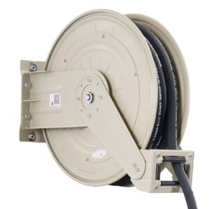 Oil Hose Reel, 1/2 inch x 33 ft Retractable, Spring Driven Auto Swivel Rewind, Max 3625 PSI, Heavy-Duty Carbon Steel Construction with Steel Wire Braided Hose, for Engine / Gear / Hydraulic Oil