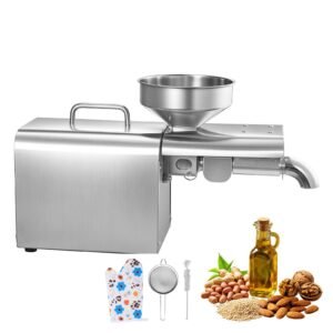 Oil Press Machine, 8.27 LBS/H Capacity, 750W Oil Extractor Machine, Automatic Electric Oil Maker for Home Commercial Use, 122 F - 572 F Hot Pressing for Peanuts Sesames Soybeans Almonds