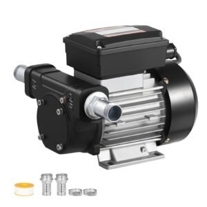 Oil Transfer Pump 110V, 16 GPM 60 L/min, AC Electric Fuel Transfer Pump for Diesel Kerosene Biodiesel, 8 ft/2.4 m Max Suction Lift, 45 ft/13.7 m Max Lift, for Vehicles, Construction Sites, Farms