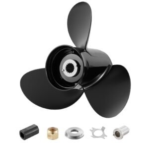 Outboard Propeller, Upgrade OEM 15 Spline Tooth Aluminum Outboard Boat Propeller Fit Mercury Engines 40-140 HP, 4-1/4" Gearcase, 3-Blade, RH (Right Hand Rotation), OEM Parts No. 48-77344A45