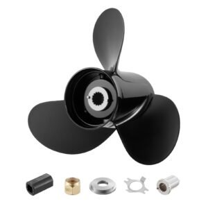 Outboard Propeller, Upgrade OEM 15 Spline Tooth Aluminum Outboard Boat Propeller Fit Mercury Engines 40-140 HP, 4-1/4" Gearcase, 3-Blade, RH (Right Hand Rotation), OEM Parts No. 48-77346A45