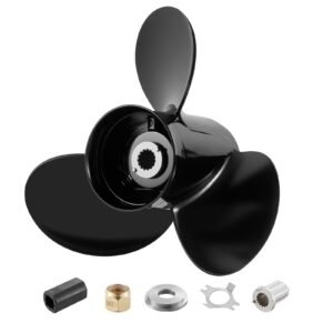 Outboard Propeller, Upgrade OEM 15 Spline Tooth Aluminum Outboard Boat Propeller Fit Mercury/Mariner Engines 135-300 HP, 4-3/4" Gearcase, 3-Blade, RH (Right Hand Rotation), OEM No. 48-832830A45