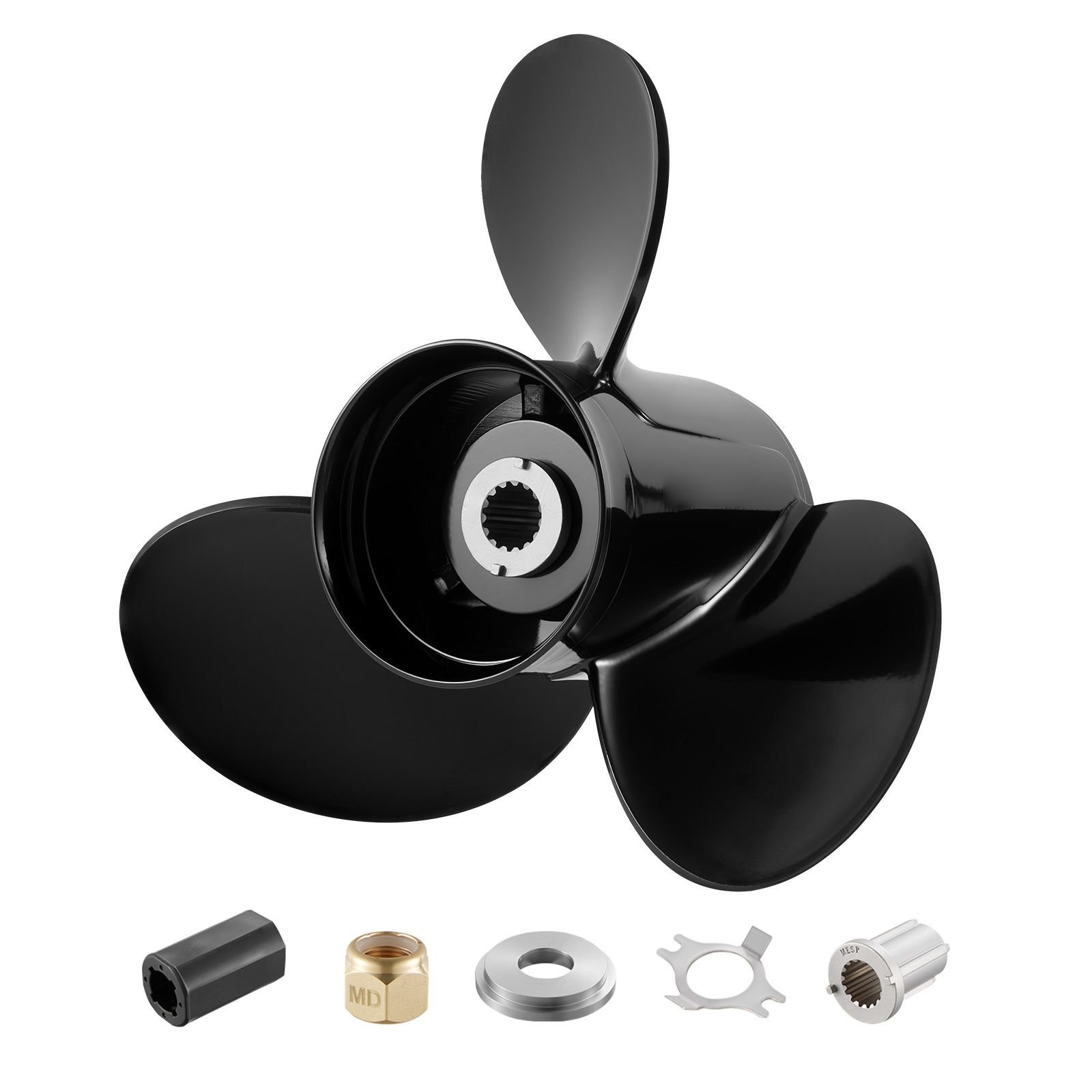 outboard propeller, upgrade oem 15 spline tooth aluminum outboard boat propeller fit mercury/mariner engines 90 400 hp, 4 3/4" gearcase, 3 blade, rh (right hand rotation), oem no. 48 832832a45