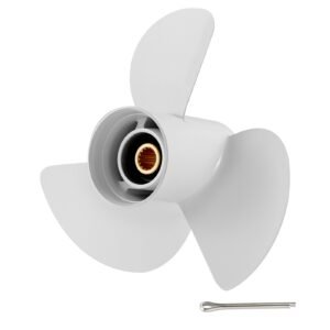Outboard Propeller, Upgrade OEM 15 Spline Tooth Aluminum Outboard Boat Propeller Fit Yamaha Engines 50-130 HP, 4-1/4" Gearcase, 3-Blade, RH (Right Hand Rotation), OEM Parts No. 6E5-45954-00-EL