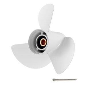 Outboard Propeller, Upgrade OEM 15 Spline Tooth Aluminum Outboard Boat Propeller Fit Yamaha Engines 60-130 HP, 4-1/4" Gearcase, 3-Blade, RH (Right Hand Rotation), OEM Parts No. 6E5-45947-00-EL