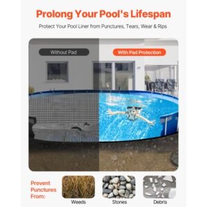 oval pool liner pad, 15 x 30 ft pool liner pad for above ground swimming pools, extra thick pool mat, prevents punctures, recycled geotextile material underlayment pad, extend liner life