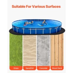 oval pool liner pad, 15 x 30 ft pool liner pad for above ground swimming pools, extra thick pool mat, prevents punctures, recycled geotextile material underlayment pad, extend liner life