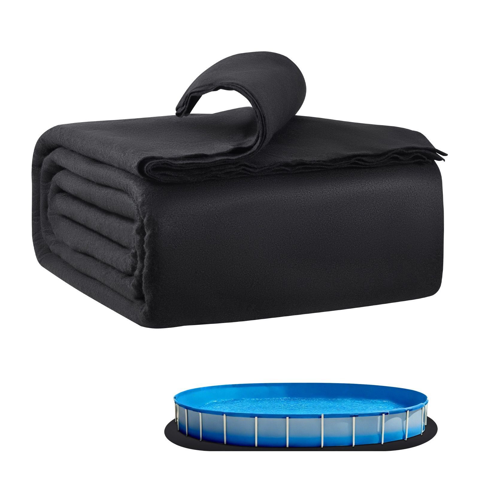 oval pool liner pad, 15 x 30 ft pool liner pad for above ground swimming pools, extra thick pool mat, prevents punctures, recycled geotextile material underlayment pad, extend liner life