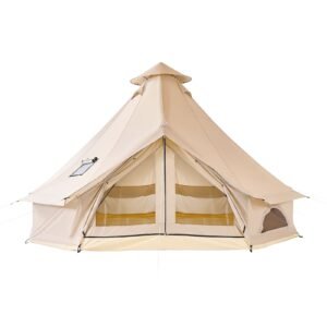 Oxford Bell Tent, 4 Seasons 13.12 ft Yurt Tent for Camping with Stove Jack, Waterproof Breathable Holds up to 4 People with Zipped Detachable Floor, Family Camping Glamping Outdoor Hunting Party