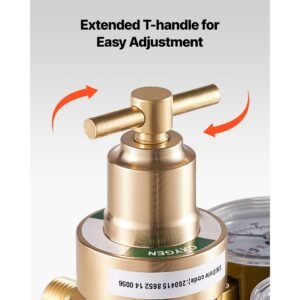 oxygen acetylene regulator set, oxy acetylene regulators, 0 4000psi and 0 400psi welding gas gauges with cga 540/cga 200 inlet connection & 3/8" 24 outlet connection, t handle adjustment