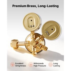oxygen regulator, precise oxy regulator, 0 4000psi welding gas gauge with cga 540 inlet connection & 9/16" 18 rh outlet connection, pc knob adjustment