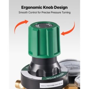 oxygen regulator, precise oxy regulator, 0 4000psi welding gas gauge with cga 540 inlet connection & 9/16" 18 rh outlet connection, pc knob adjustment
