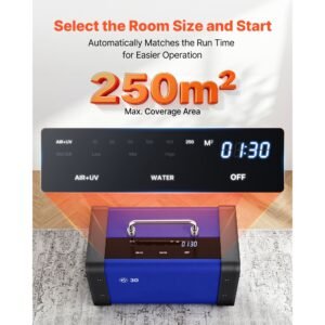 ozone generator, 30000mg/h commercial ozone machine, with 15s delayed start & dual hose water mode & lcd touchscreen, industrial deodorizer for car, smoke, home odors, up to 2700 sq.ft