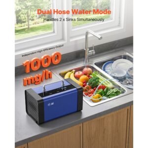 ozone generator, 30000mg/h commercial ozone machine, with 15s delayed start & dual hose water mode & lcd touchscreen, industrial deodorizer for car, smoke, home odors, up to 2700 sq.ft