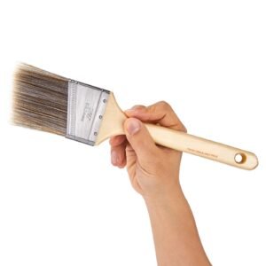 paint brushes, 12 piece angle paint brush, treated wood handle, paint brush set for all latex and oil paints & stains, wood stain brushes for cabinets, walls, fences, interior & exterior use